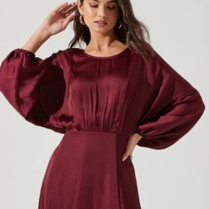 ASTR the label Marin Dolman Sleeve Midi Dress Wine Small NWT
